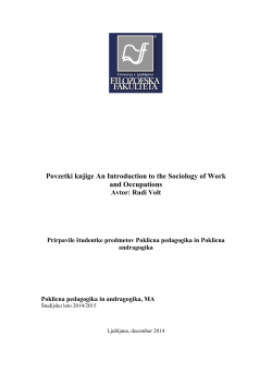 Povzetki knjige An Introduction to the Sociology of Work and