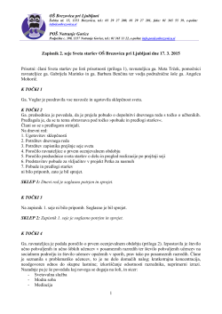 Zapisnik 2. seje Sveta staršev Osnovne šole Brezovica pri Ljubljani