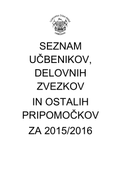 Seznam učbenikov - Osnovna šola Prule