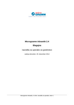 Advantik gostinstvo - navodila za blagajno z dne 29. 12. 2014