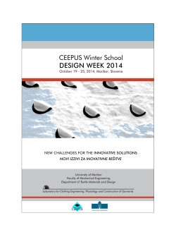 CEEPUS Winter School DESIGN WEEK 2014