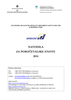 Intrastat - Navodila za poročevalske enote 2014