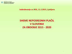 Sheme neposrednih plačil v Sloveniji za obdobje 2015