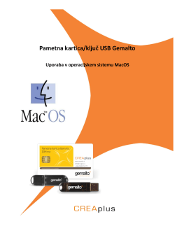 Namestitev pametne kartice/ključa USB Gemalto v operacijskem