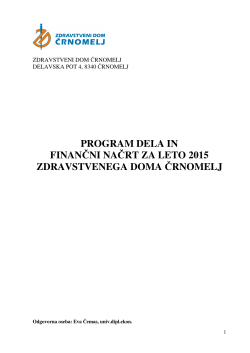 Program dela in finančni načrt 2015