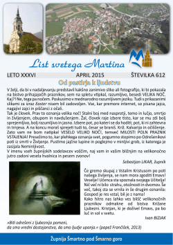 List svetega Martina 612 - Župnija Šmartno po Šmarno goro
