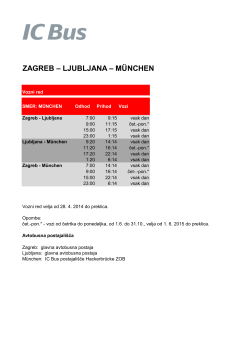 ZAGREB – LJUBLJANA – MÜNCHEN