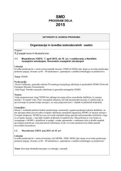 plan dela dru&scaron;tva 2015 - Slovensko muzejsko dru&scaron;tvo
