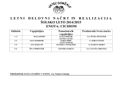 LETNI DELOVNI NAČRT IN EVALVACIJA