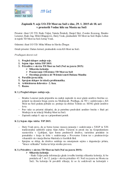 Zapisnik 9. seje UO TD v mandatnem obdobju 2014-2018