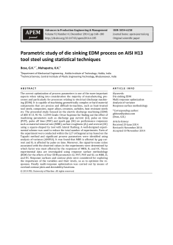 Parametric study of die sinking EDM process on AISI