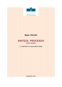 SINTEZA PROCESOV - Fakulteta za kemijo in kemijsko tehnologijo