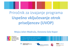 Mojca Jelen Madruša – Priročnik za izvajanje programa UVOP