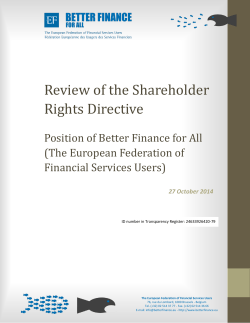 Review of the Shareholder Rights Directive
