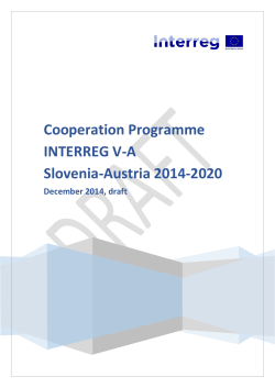 Cooperation Programme INTERREG V-A Slovenia-Austria 2014-2020