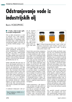 Odstranjevanje vode iz industrijskih olj