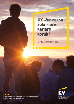 EY Jesenska šola – prvi karierni korak?
