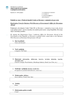 Dvojezična prijavnica / Application form in English
