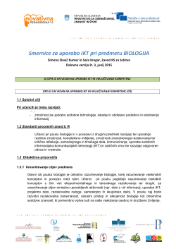 Smernice za uporabo IKT pri predmetu BIOLOGIJA