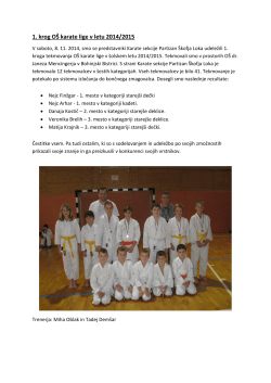 1. krog OŠ karate lige v letu 2014/2015