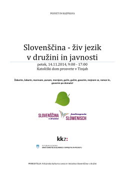 Slovenščina – živ jezik v družini in javnosti