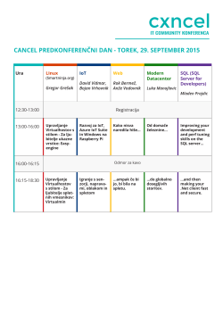 cancel predkonferenčni dan - torek, 29. september 2015