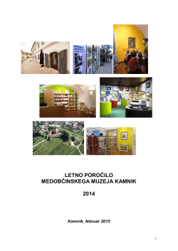 MMK Letno poročilo 2014 - Medobčinski muzej kamnik