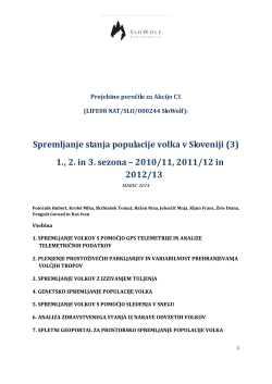 Spremljanje stanja populacije volka v Sloveniji (3) 1. , 2. in