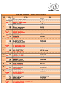 4. skt klubska razstava 2001, klubski & bob prvaki