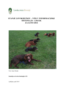 stanje lovskih psov - Lovska zveza Slovenije