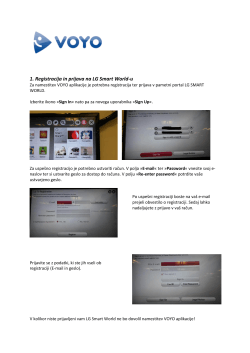 1. Registracija in prijava na LG Smart World-u