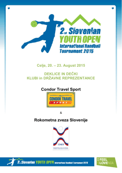 Invitation letter for 2nd Slovenian Youth Open International Handball