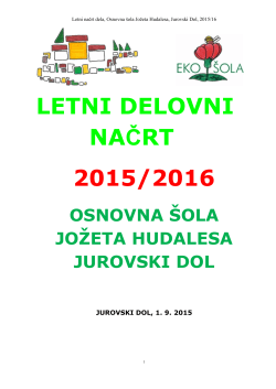 LDN šole 2015/2016 - OŠ J. Hudalesa Jurovski Dol