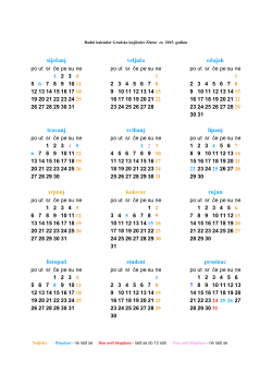 Radni kalendar Gradske knjižnice Zlatar za 2015