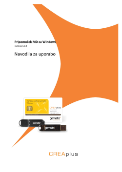 Uporaba Pripomočka MD za Windows - CREA plus