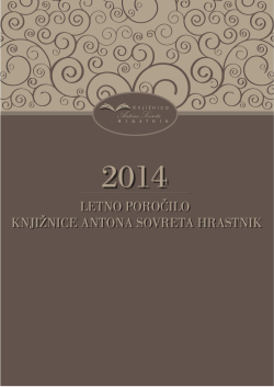 Letno poročilo 2014 - Knjižnica Antona Sovreta Hrastnik