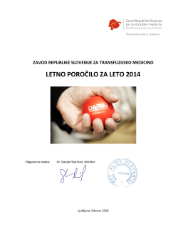 LETNO POROČILO ZA LETO 2014 - Zavod Republike Slovenije za