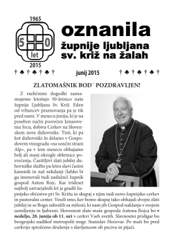 Junij 2015 - župnija Ljubljana Sv. Križ