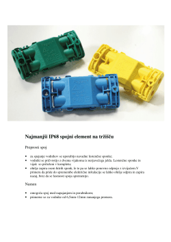 IP68 geli in spojke za vodotesno spajanje kablov