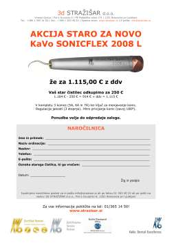 AKCIJA STARO ZA NOVO KaVo SONICFLEX 2008 L