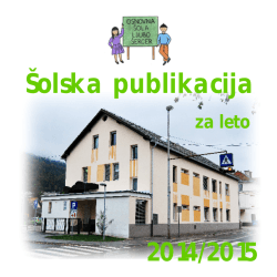 publikacija 2014-2015 - Osnovna šola Ljubo Šercer