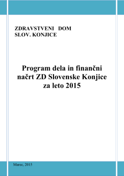 program dela in finančni načrt 2015