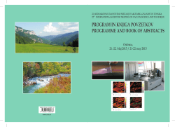program in knjiga povzetkov programme and book of abstracts
