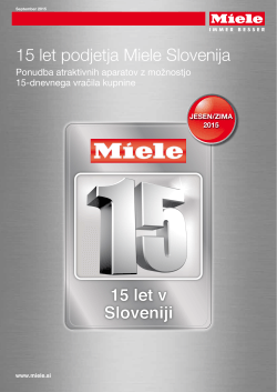 15 let podjetja Miele Slovenija