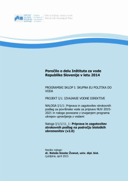 Poročilo o delu Inštituta za vode Republike Slovenije v letu