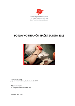 Poslovno finančni načrt 2015 - Zavod Republike Slovenije za