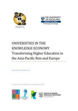 UNIVERSITIES IN THE KNOWLEDGE ECONOMY Transforming