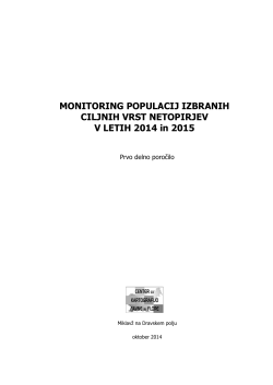 Monitoring populacij izbranih ciljnih vrst netopirjev v