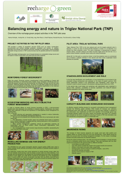 Overview of the recharge.green project activities in the TNP pilot