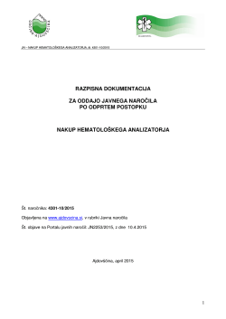 Razpisna dokumentacija - JN Nakup hematološkega analizatorja